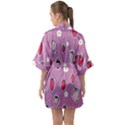 Juicy Strawberries Half Sleeve Satin Kimono  View2