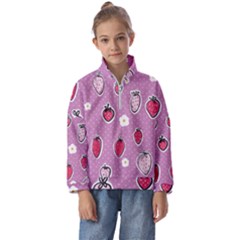 Juicy Strawberries Kids  Half Zip Hoodie by SychEva