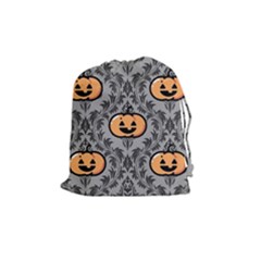 Pumpkin Pattern Drawstring Pouch (medium) by NerdySparkleGoth