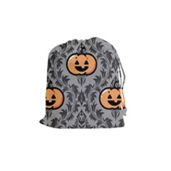 Pumpkin Pattern Drawstring Pouch (medium) by NerdySparkleGoth