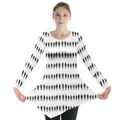 Athletic Running Graphic Silhouette Pattern Long Sleeve Tunic  by dflcprintsclothing