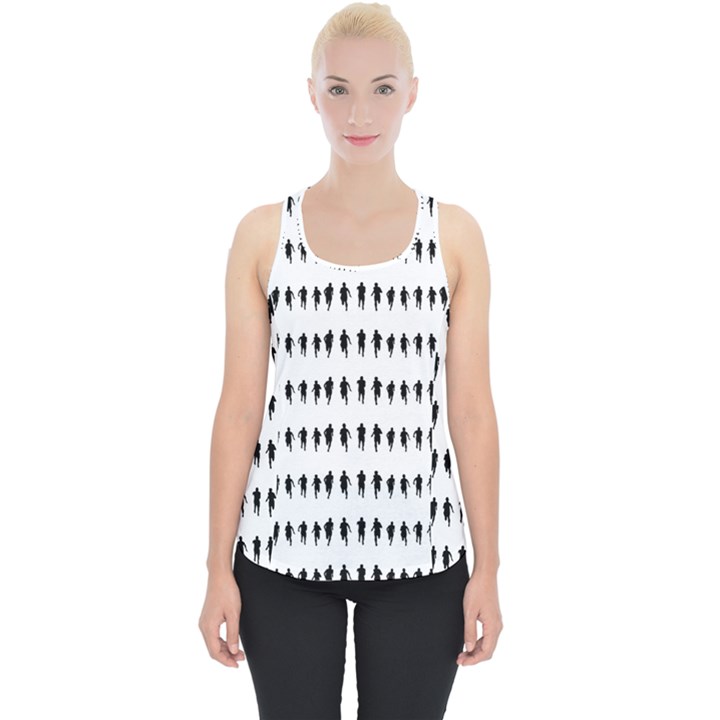 Athletic Running Graphic Silhouette Pattern Piece Up Tank Top