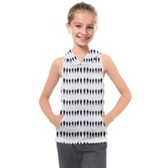 Athletic Running Graphic Silhouette Pattern Kids  Sleeveless Hoodie by dflcprintsclothing