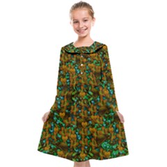 Love Forest Filled With Respect And The Flower Power Of Colors Kids  Midi Sailor Dress by pepitasart