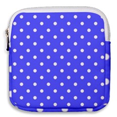 1950 Purple Blue White Dots Mini Square Pouch by SomethingForEveryone