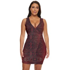 Red Python Snakeskin Draped Bodycon Dress by LoolyElzayat