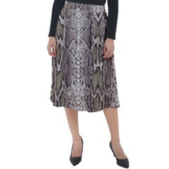 Snake Skin Classic Velour Midi Skirt  by LoolyElzayat