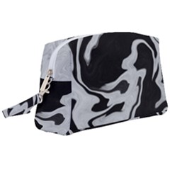 Black And White Wristlet Pouch Bag (large) by kiernankallan