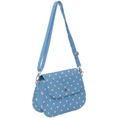 1950 Summer Sky Blue White Dots Saddle Handbag by SomethingForEveryone