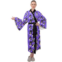 Horror Queen Maxi Velour Kimono (purple) by Swoon