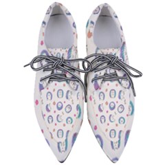 Cute And Funny Purple Hedgehogs On A White Background Pointed Oxford Shoes by SychEva