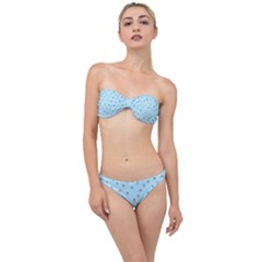 Cute Kawaii Dogs Pattern At Sky Blue Classic Bandeau Bikini Set by Casemiro