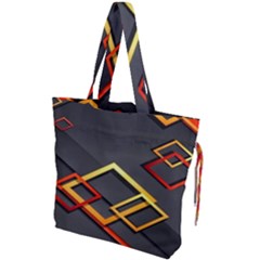 Modern Geometry Drawstring Tote Bag by Sparkle