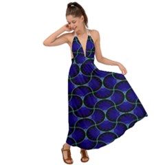 Abstract Geo Backless Maxi Beach Dress by Sparkle