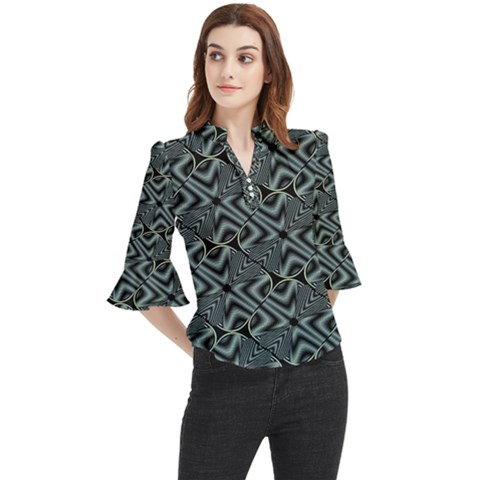 Modern Illusion Loose Horn Sleeve Chiffon Blouse by Sparkle