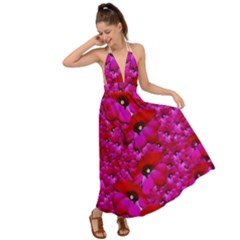 Flowers Grow And Peace Also For Humankind Backless Maxi Beach Dress by pepitasart