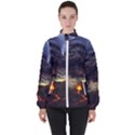 Landscape-volcano-eruption-lava Women s High Neck Windbreaker View1