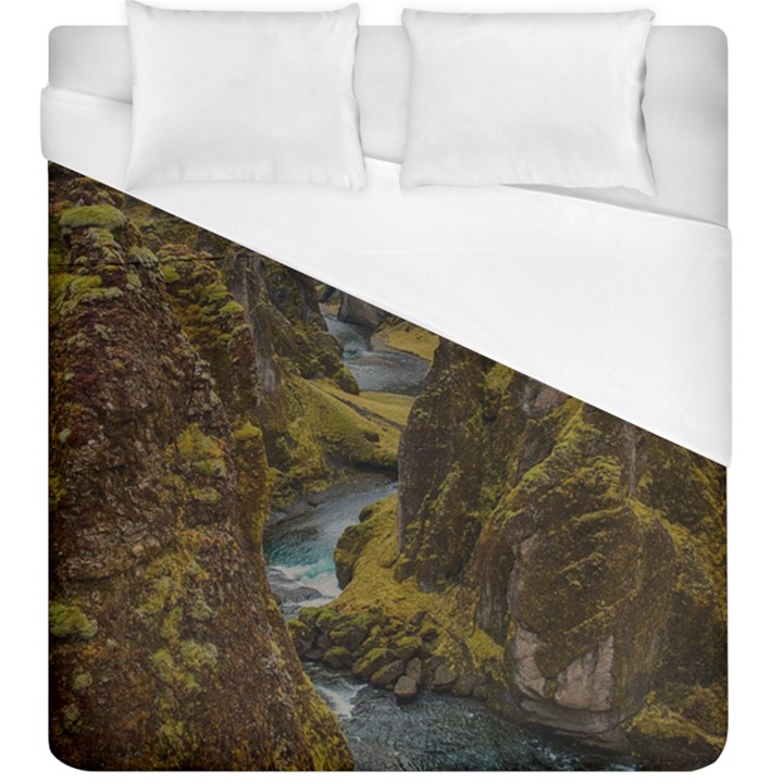 Landscape-cannon-river-mountain Duvet Cover (King Size)