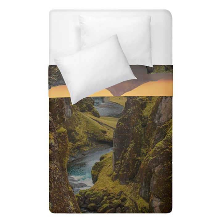 Landscape-cannon-river-mountain Duvet Cover Double Side (Single Size)