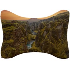 Landscape-cannon-river-mountain Seat Head Rest Cushion by Sudhe