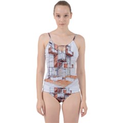 Rag-flats-onion-flats-llc-architecture-drawing Graffiti-architecture Cut Out Top Tankini Set by Sudhe