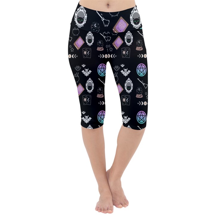 Pastel Goth Witch Lightweight Velour Cropped Yoga Leggings