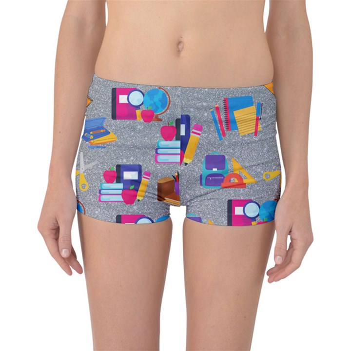 80s and 90s School Pattern Reversible Boyleg Bikini Bottoms