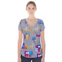 80s and 90s School Pattern Short Sleeve Front Detail Top View1