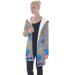 80s And 90s School Pattern Longline Hooded Cardigan by NerdySparkleGoth