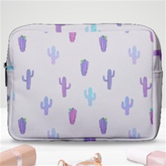 Purple And Blue Cacti Make Up Pouch (large) by SychEva