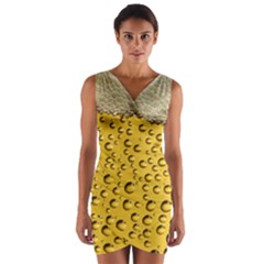 Beer Bubbles Wrap Front Bodycon Dress by Sudhe