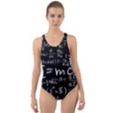 Science-albert-einstein-formula-mathematics-physics-special-relativity Cut-Out Back One Piece Swimsuit View1