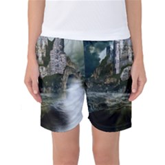 Sea-island-castle-landscape Women s Basketball Shorts by Sudhe