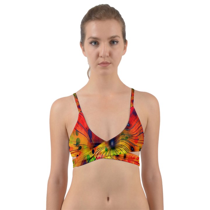 Color-background-structure-lines Wrap Around Bikini Top