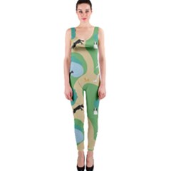 Girls With Dogs For A Walk In The Park One Piece Catsuit by SychEva