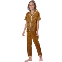 Metallic Mesh Screen 2-gold Kids  Satin Short Sleeve Pajamas Set by impacteesstreetweareight