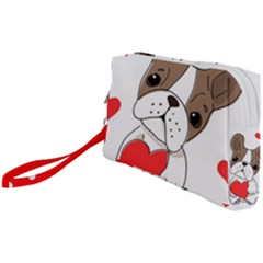 French Bulldog Hearts Wristlet Pouch Bag (small) by SomethingForEveryone