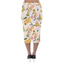 Yellow Juicy Pears And Apricots Velvet Midi Pencil Skirt View2