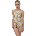 Yellow Juicy Pears And Apricots Go with the Flow One Piece Swimsuit View1