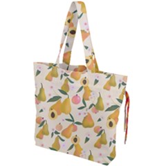 Yellow Juicy Pears And Apricots Drawstring Tote Bag by SychEva