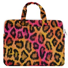 Leopard Print Macbook Pro Double Pocket Laptop Bag by skindeep