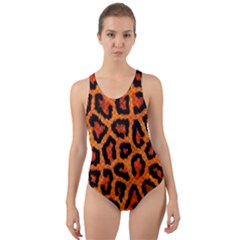 Leopard-print 3 Cut-out Back One Piece Swimsuit by skindeep