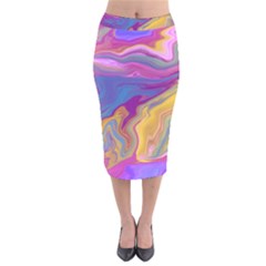 Flow Velvet Midi Pencil Skirt by kiernankallan