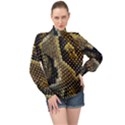 Leatherette Snake 2 High Neck Long Sleeve Chiffon Top View1