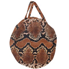 Leatherette Snake 3 Giant Round Zipper Tote by skindeep