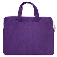 Leather Smooth 18-purple Macbook Pro Double Pocket Laptop Bag (large) by skindeep