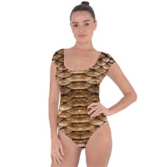 Reptile Skin Pattern 11 Short Sleeve Leotard  by skindeep