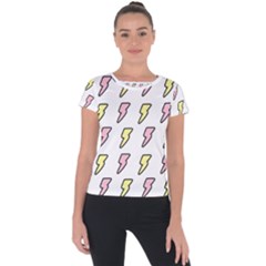 Pattern Cute Flash Design Short Sleeve Sports Top  by brightlightarts