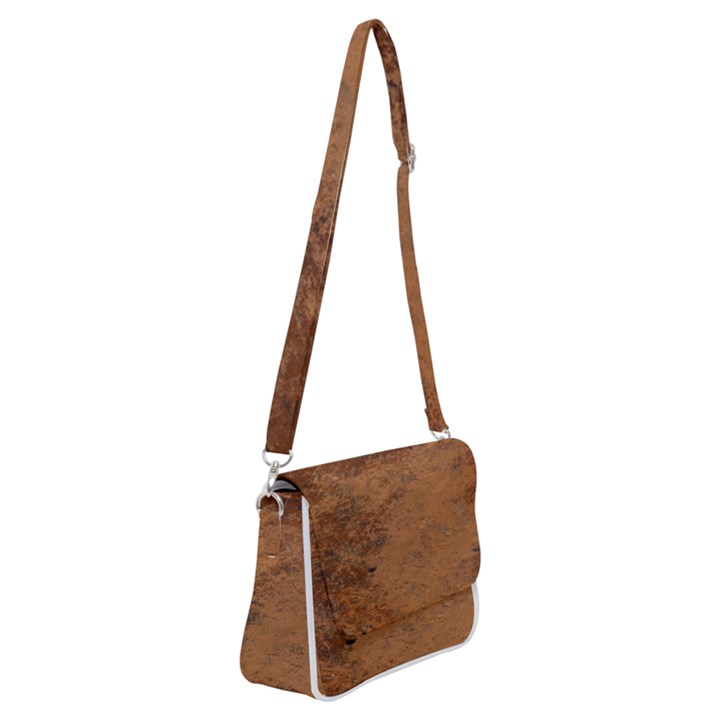 Aged Leather Shoulder Bag with Back Zipper