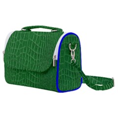 Crocodile Leather Green Satchel Shoulder Bag by skindeep